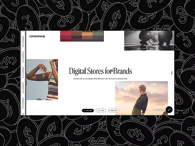 Limesharp Portfolio design e comerce graphic design illustration interface menu scroll ui ux web website