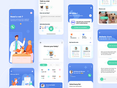 PVA Pet Phone App app design illustration mobile ui