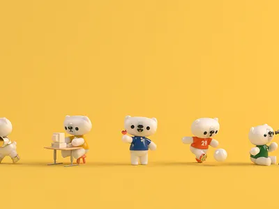 Polar Bear 3d 3d modeling bear c4d character character design cinema 4d computer football illustration mascot polar bear render soccer telescope