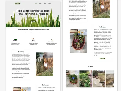 Landscaping landing page branding cleaning company design green icon lawn lawncare lawnmower logo small business typography ui ux vector web yard