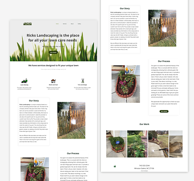 Landscaping landing page branding cleaning company design green icon lawn lawncare lawnmower logo small business typography ui ux vector web yard