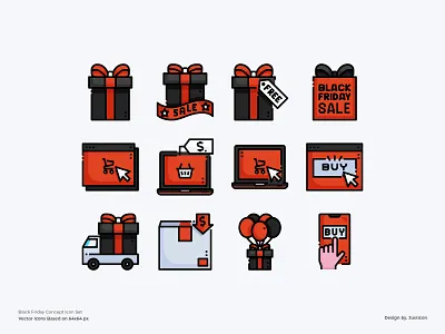 Black Friday Icon set app black friday black friday sale branding color line design icon icon set illustration sale shopping symbol vector website