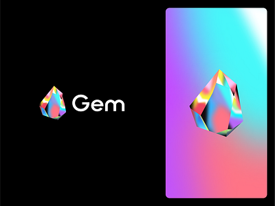 Shiny! abstract brand branding colors gem gradient logmark logo logos logotype modern simple stone vibrant