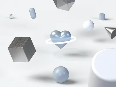 Some 3D fun 3d 3d art 3d artist blue branding heart love