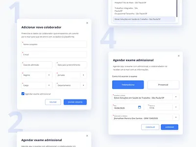Hiring & Scheduling Flow dashboard figma material modal protopie ui ui design web