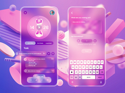Pomodoro Focus App app app design focus mobile app pomodoro time ui ui design