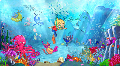 The ocean beckons children book illustration childrens book childrens illustration digital art digital painting