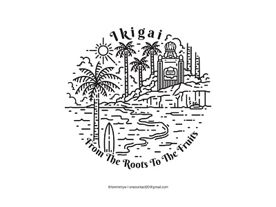 IKIGAI adventure adventures apparel design apparel logo badge logo badgedesign clothing clothing brand graphic design illustration illustrator logo logodesign monoline monoline logo travel tshirt design vintage badge vintage illustration vintage logo