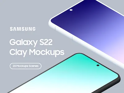 Samsung Galaxy S22 - 20 Clay Mockups Scenes - PSD android bundle clay customizable galaxy mockup galaxy s22 galaxy s22 clay galaxy s22 mockup mobile mockup mockups psd samsung smartphone template