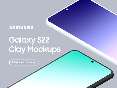 Samsung Galaxy S22 - 20 Clay Mockups Scenes - PSD android bundle clay customizable galaxy mockup galaxy s22 galaxy s22 clay galaxy s22 mockup mobile mockup mockups psd samsung smartphone template
