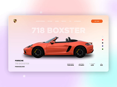 Porsche Website Header Concept 2d animation 3d after effects animation branding car design header illustration landing page mobile design motion graphics sport ui ui ux ui design web design website