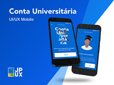 Conta Universitária app bank mobile app ui university ux