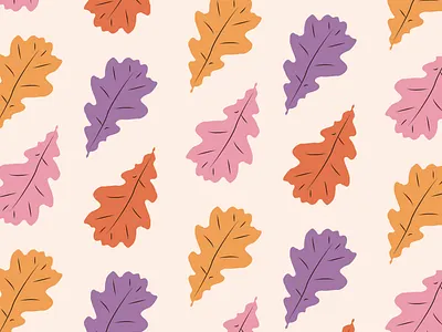 Atumn Sweater Pattern art atumn blue clean design fall flat illustration illustrator leaf minimal orange pink purple red vector yellow