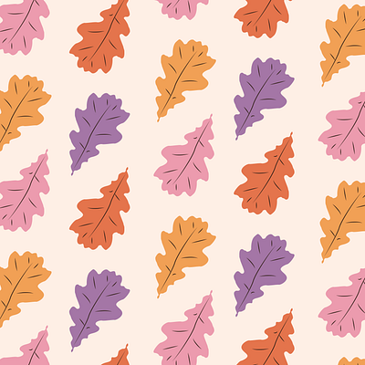 Atumn Sweater Pattern art atumn blue clean design fall flat illustration illustrator leaf minimal orange pink purple red vector yellow