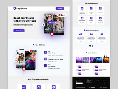 Music Landing Page UI UX Design in Figma artist figma design figma landing page music music app music landing page music landing page ui ux design music mobile app music ui desing music ui ux music web application music website show web web design for artist