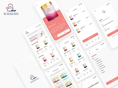Tea (The Infused Kettle) - App Design aasam app app design brand branding chai coffee creative creative design design grocery illustration logo micro interaction packaging shoopping tea ui uiux userinterface