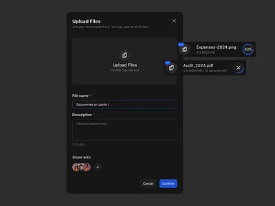Upload Files Modal modal product design ui ux