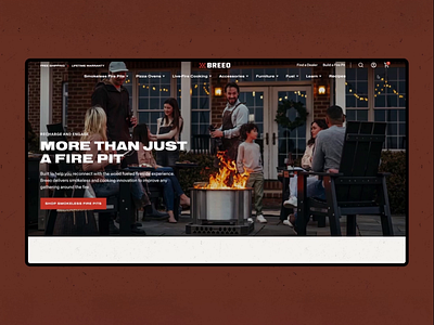 Breeo Home Page breed desktop ecommerce fire fire pit home home page product ui ux web