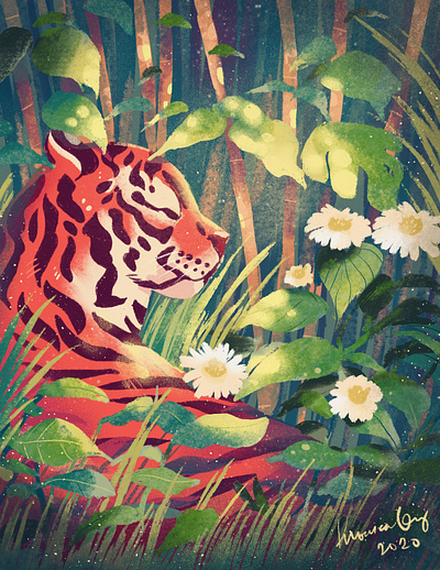 Tiger Illustration artph cartoon digital art digital painting forest illustration jungle procreate tiger