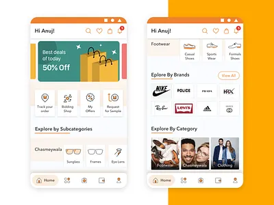 Sahyogi Dashboard Screen (B2B Platform App) casestudy colors dashboard ecommerce iconography illustrator mobile app ui design user flow userinterface uxdesign