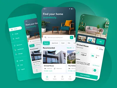 House Rent App accomodation app branding business creative creative design design figma graphic design house illustration logo micro interaction rental rental business service travel ui uiux userinterface