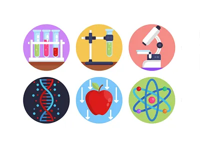Science Icons coloured icons education experiment flat icons icon icons icons pack laboratory research science vector vectors