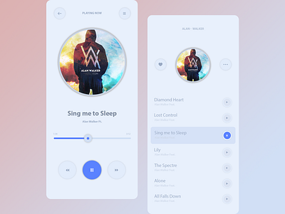 Music Player App app creative design interface music app photoshop ui ux