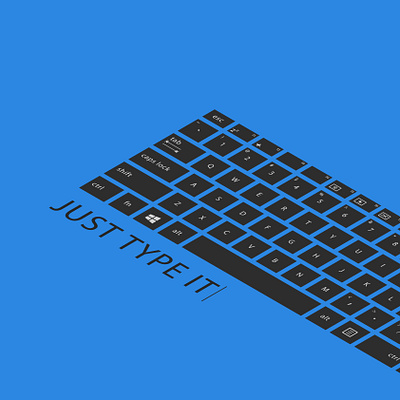 Just Type It design flat illustration keyboard laptop layout windows windows 10