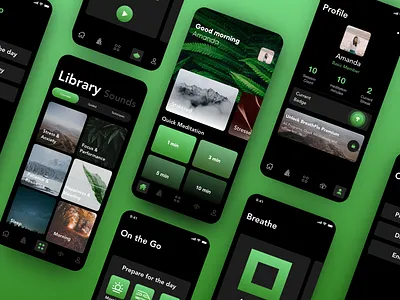 BreathFlo App android branding breath calm chilling dashboard home ios lifestyle meditate mobile relaxing ui uiux ux workout yoga