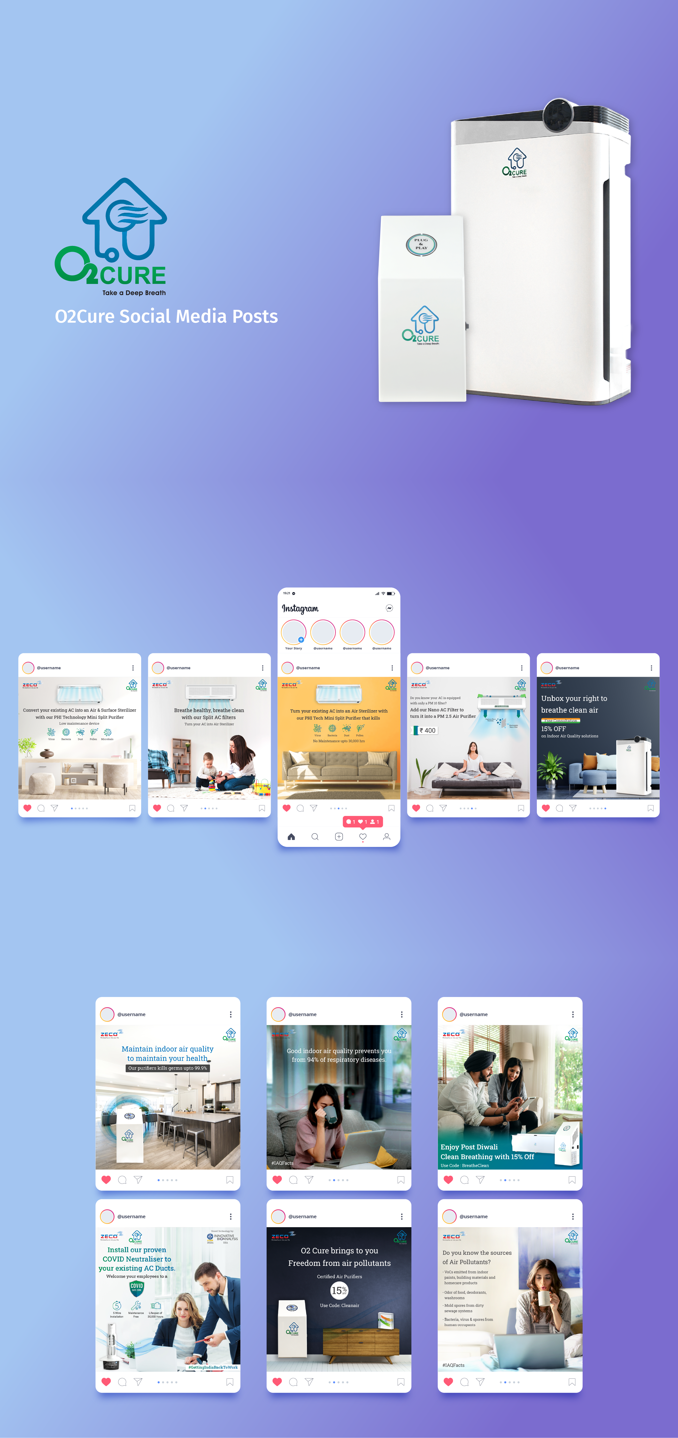 Air Purifier | Social Media Post air purifier animation app branding creative creative design design graphic design illustration logo micro interaction motion graphics social media ui uiux userinterface