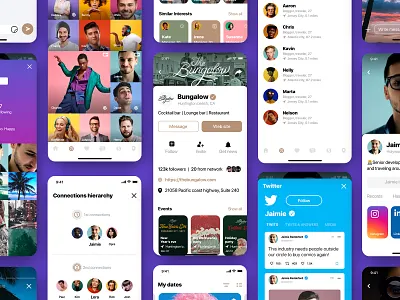 Social app screens vol.2 account app application business chat dates events instagram iphone mobile social twitter
