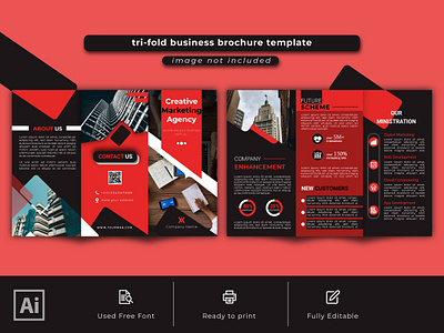 Corporate tri fold business brochure template a4 size a4landscape advert advertisement brochure business corporate corporateflye creative flyer template trifold