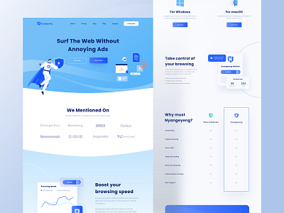 Ad block landing page🔥 android blue chart clean dashboard design desktop download icon illustration ios landing mobile onboarding presentation product profile ui website websites