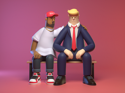 President 3d c4d character design illustration loser man person render