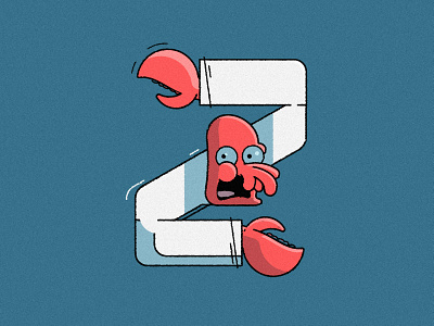 Z is for... ZOIDBERG! brand branding cartoon character crab design funny futurama hero illustration logo mark typography vector z zoidberg