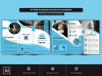 Corporate tri fold business brochure template layout a4 size a4landscape advert advertisement brochure business corporate corporateflye creative flyer template trifold