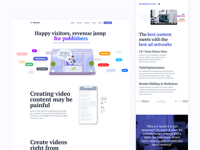 Empower Landing Beta - Adtech branding design landing page ui ux