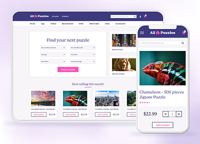 All Puzzles - Responsize Website design mobile design responsive ui ui ux ux webdesign website