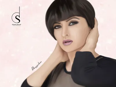 Smudge painting for the beautiful Bhagyashree :)