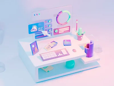 3d UI 3d 3dui animation ar blender book cycles design futuristic illustration image infographics keyboard mouse table ui virtualreality vr