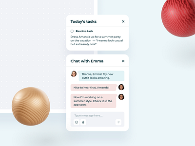 Attiree // Client's Chat and Tasklist 3d assistant attiree chat chatting design stylist task list task manager ui ui design ux ux design vector web app web platform website website design