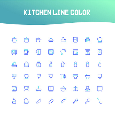 kitchen colorful icon colorful colorful design flat illustration icon design icon set kitchen minimalistic