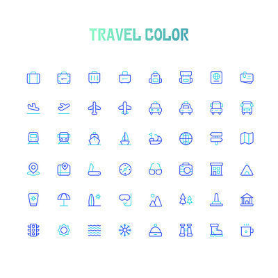 travel colorful icon icon design icon set iconography icons travel app ui