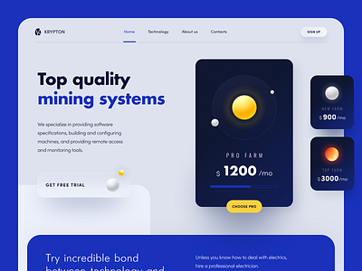 Krypton Website interface product service startup ui ux web website