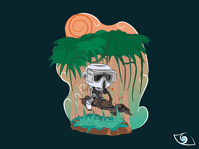 Scout trooper - (￣^￣)ゞ affinity designer chibi cute daily design flat illustration illustration scout trooper starwars vector vector illustration