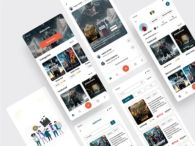 "Movie App" best design clean design illustration minimal mobile app mobile app design mobile ui movie movieapp movies onlinemovie uidesign uitrends uiux uiuxdesign