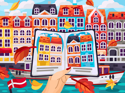 Autumn Copenhagen 2dillustration adobe illustrator autumn denmark design europe flat graphic illustration kopenhagen sketchbook vector vector art