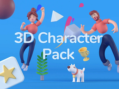 3D Character Pack I 3d after effects animation characters cinema4d design figma motion motion design obj ui ui8 ux