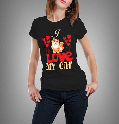 cat t shirt design cat lover cat t shirt lady t shirt t shirt t shirt design t shirt illustration t shirt mockup typography