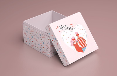 Gift box for Valentine's Day character gift giftbox red